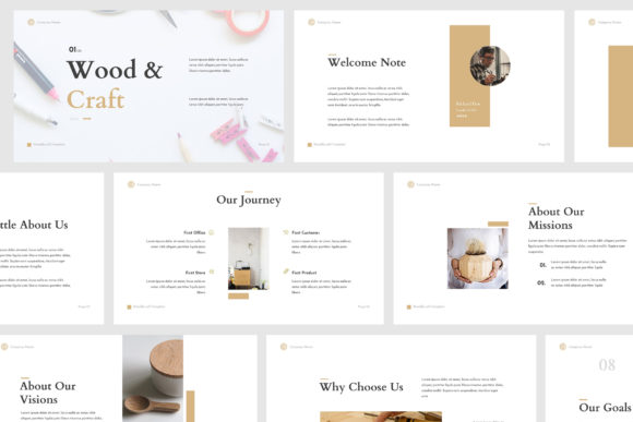 Elevate Your Craft: The Wood & Craft Google Slides Template