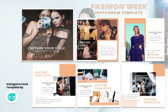 Instagram Feed Template - Fashion Week: Elevate Your Social Grid