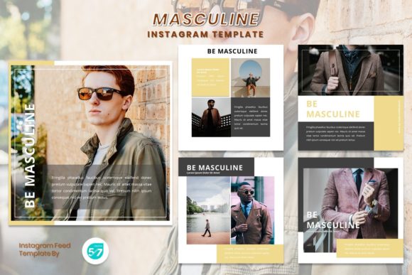Instagram Feed Template - Masculine: Bold Visuals for a Stronger Feed
