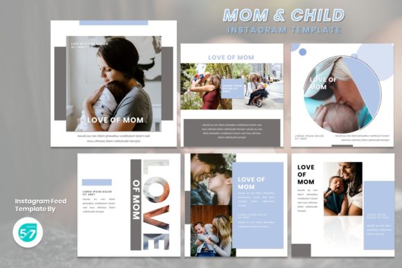 Modern Motherhood: The Instagram Feed Template - Mom & Child